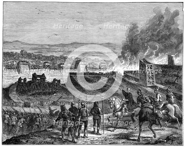 Julius Caesar laying siege to Alesia, Gaul, 52 BC (1882-1884). Artist: Unknown