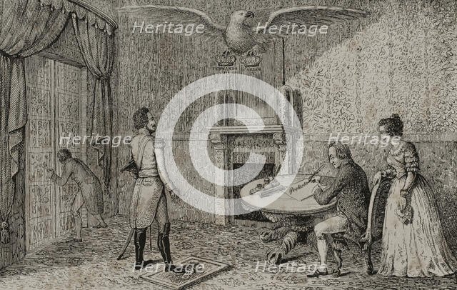 Protest letter of Charles IV of Spain dated March 21, 1808 (two days after his abdication), 1851.  Creator: LTL.