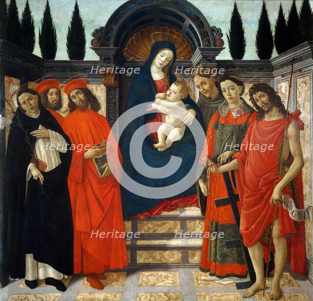 Madonna and Child with Saints (Pala del Trebbio), c. 1490-1499. Creator: Botticelli, Sandro (1445-1510).