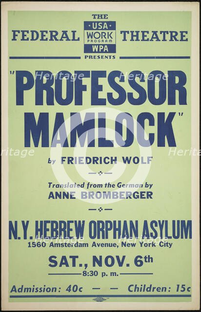 Professor Mamlock, New York, [1930s]. Creator: Unknown.