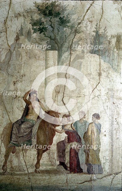 Roman wallpainting of The Rape of Europa, House of Jason, Pompeii, Italy. Creator: Unknown.