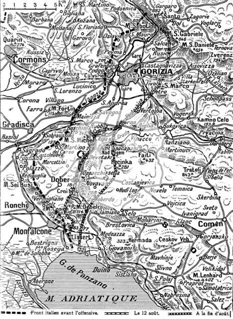 'La grande attaque du Carso (aout 1916); La progression italienne sur le Carso', 1916. Creator: Unknown.