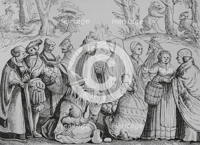 Gipsies fortune telling, 16th century, 1878.  Creator: Unknown.