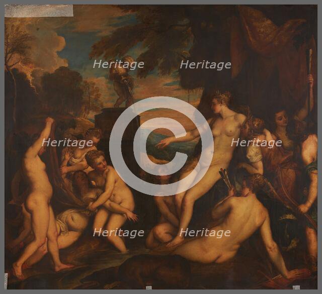 Diana discovering Callisto's pregnancy, after Titian. Creator: Unknown.