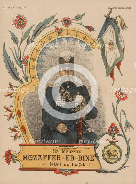 Mozaffar ad-Din Shah Qajar (1853-1907), Shahanshah of Persia, 1896. Artist: Anonymous  