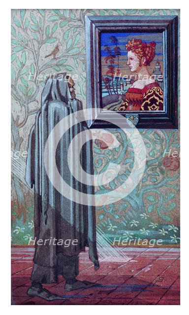 The Girl and the Death, 1916. Creator: Schnug, Léo (1878-1933).