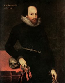 The Ashbourne Portrait of Shakespeare, 16th century.Artist: Cornelius Ketel