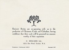 'Eminent Artists - G Delgado, Ltd.', 1935. Artist: Unknown.