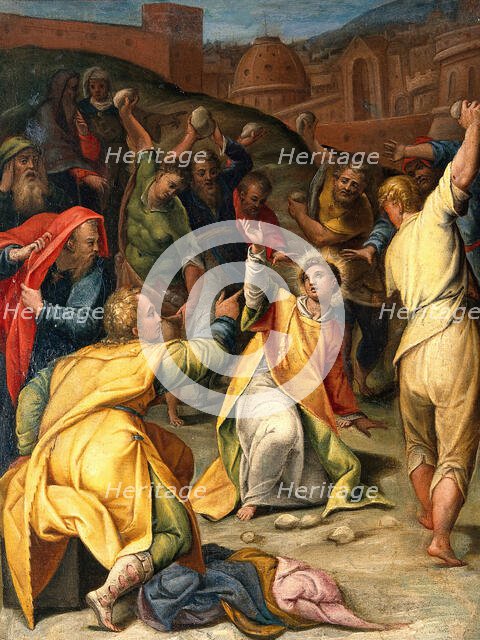 The stoning of St Stephen. Creator: Lorenzo Sabatini.