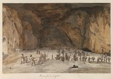 Interior of cave of Santa Maria Capella, 1778. Creator: Louis Ducros.