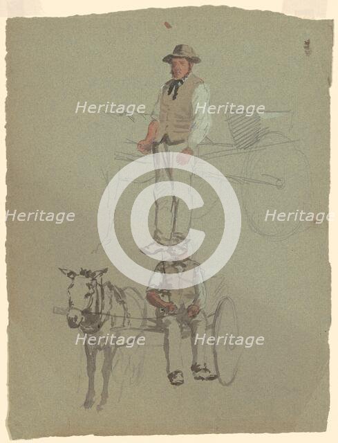 Studies of a Man and Horse Cart, c. 1870-1890. Creator: Enoch Wood Perry.