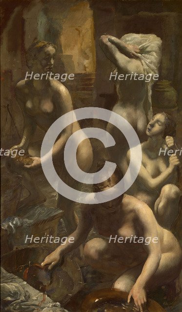 Nudes Bathing, 1929. Artist: Yakovlev, Alexander Yevgenyevich (1887-1938)