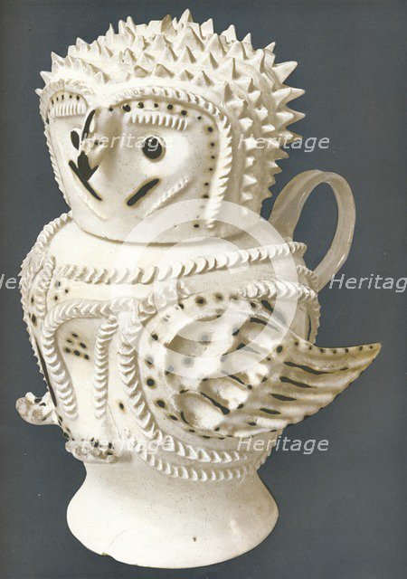 A Salt-Glaze Owl used as a jug, the head for a cup, c1730-c1755, (1913). Artist: Unknown
