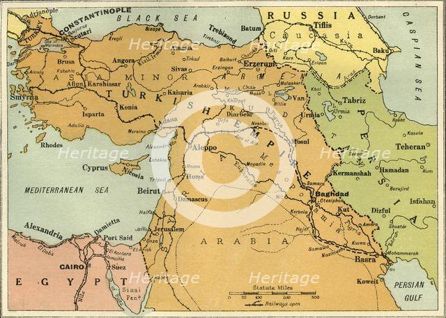 'Map to Illustrate the Mesopotamian Expedition', 1919. Creator: George Philip & Son Ltd.