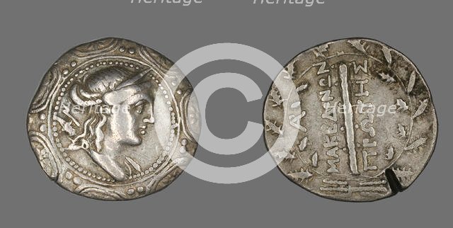 Tetradrachm (Coin) Depicting the Goddess Artemis Tauropolis, 158-149 BCE. Creator: Unknown.