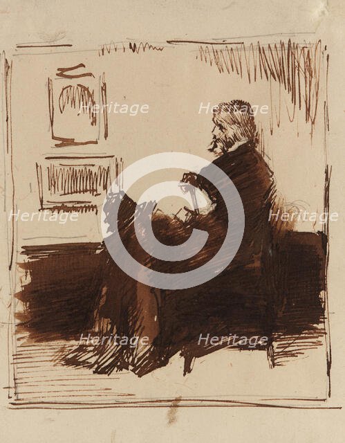 Portrait Sketch of Thomas Carlyle, 1872. Creator: James Abbott McNeill Whistler.