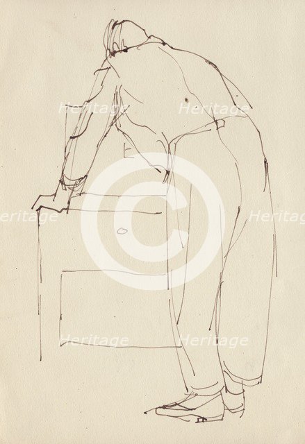 Man bending over, c1950. Creator: Shirley Markham.