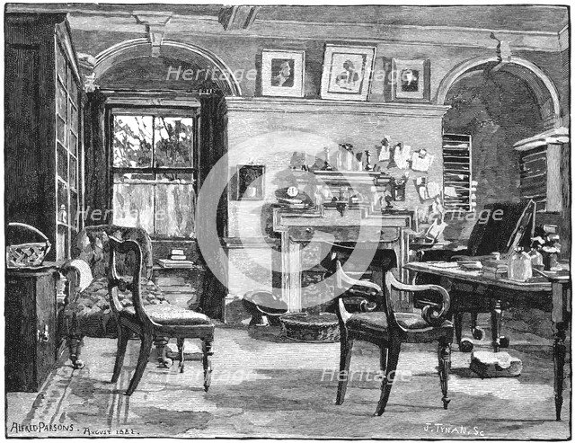 Darwin's study at Down House, his home near Beckenham, Kent, 1883. Artist: Unknown