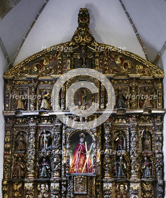 Altarpiece of twelve apostles, Sanctuary, San Andres de Teixido, Galicia, Spain, 2000.  Creator: Miguel López de la Peña.