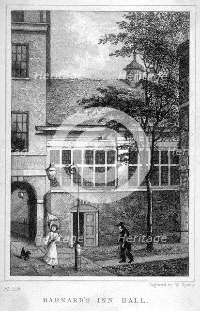 Barnard's Inn, City of London, c1830. Artist: W Symms