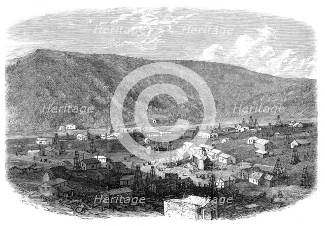 The Petroleum Oil Works at Franklin, Pennsylvania, 1864. Creator: Unknown.