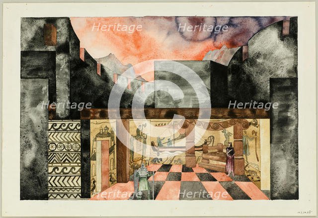 Stage design for the Tragedy Die Nibelungen by Friedrich Hebbel, ca 1934. Creator: Müller, Traugott (1895-1944).