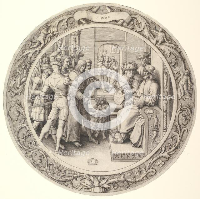 Christ before Annas, from the Circular Passion, 1509. Creator: Lucas van Leyden.