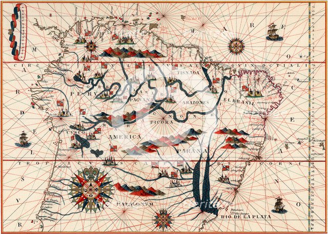 Part of South America, 1582. Artist: Unknown