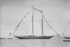 'Allah Karim' at anchor, 1911. Creator: Kirk & Sons of Cowes.