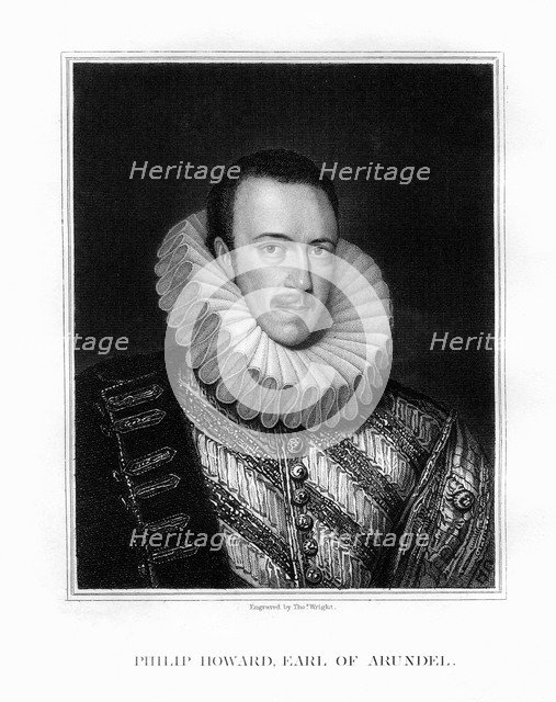 Saint Philip Howard, 20th Earl of Arundel, English nobleman, (1826).Artist: T Wright