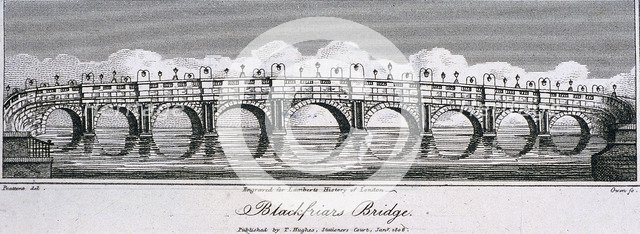 Blackfriars Bridge, London, 1806. Artist: Samuel Owen