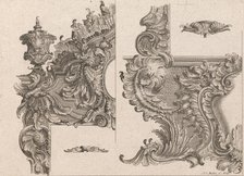 Suggestions for the Decoration of a Door and Window Frame, Plate 2 from 'Au..., Printed ca. 1750-56. Creator: Johann Sebastian Muller.