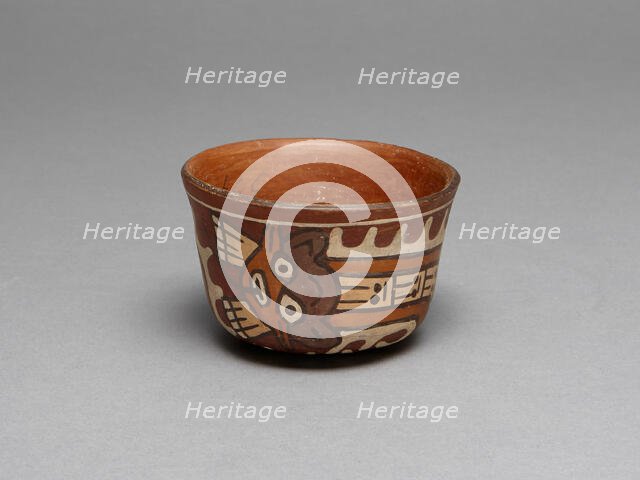 Bowl Depicting Serpentine Being Wearing a Feline Mask, 180 B.C./A.D. 500. Creator: Unknown.