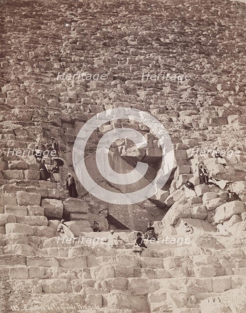 North Face of the Great Pyramid at Giza, 19th century. Creator: Pascal Sébah.