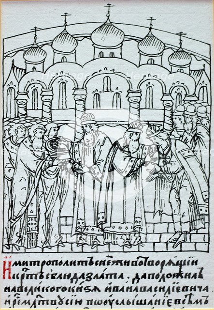 The Coronation of Ivan IV (From the Illuminated Compiled Chronicle), Second half of the16th cen.