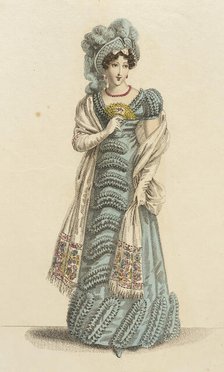 Fashion Plate (Parisian Evening Dress), 1821. Creator: John Bell.