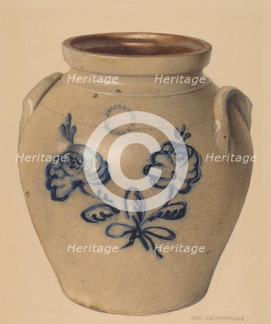Jar, c. 1938. Creator: George Loughridge.