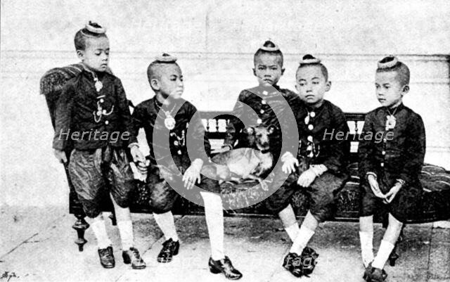 The Far East: the late Crown Prince of Siam and some of his brothers, 1895. Creator: Unknown.
