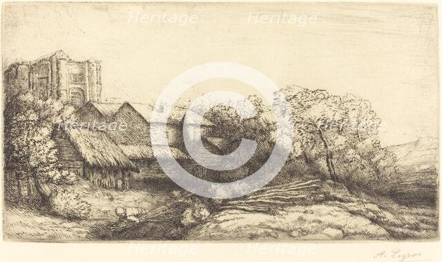 Farm at the Monastery (La ferme de l'abbaye). Creator: Alphonse Legros.