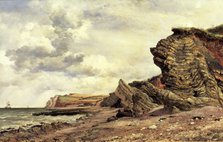 'Triassic Cliffs, Blue Anchor, North Somerset', 1866. Artist: Edward William Cooke