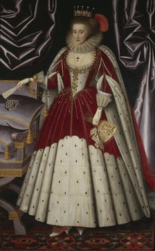 Lucy Russell, Countess of Bedford (née Harington) (158001627), 1610s. Creator: William Larkin.