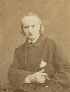 Portrait of Charles Baudelaire with a cigar, 1865. Creator: Neyt, Charles (1833-1908).