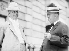 Charles Cominskey, Owner of Chicago White Sox, Left, with Ben Johnson, Pres. Of American..., 1912. Creator: Harris & Ewing.