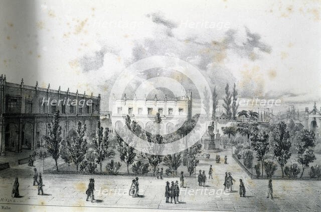 Main square of La Habana, 1840. Creator: Mialhe, Federico (1810-1881).