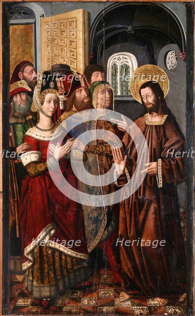 Christ and the Woman Taken in Adultery, c1470-1480. Creator: Jiménez (Ximénez), Miguel (active 1462-1505).