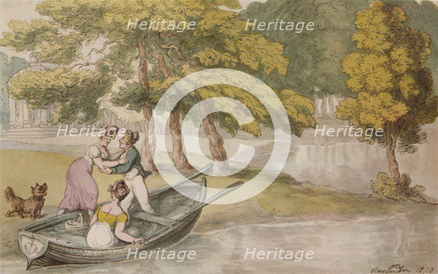 'Pope's Villa, Twickenham: The Outing', c1819. Artist: Thomas Rowlandson.