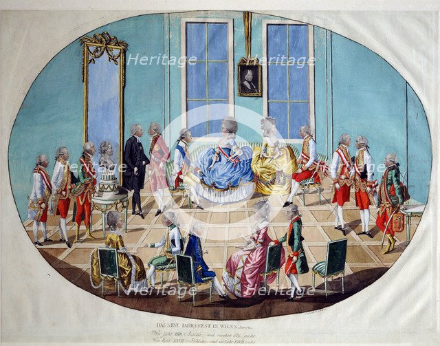 'The New Year's Celebration in Vienna in 1782', 1783.  Artist: Johann Hieronymus Löschenkohl