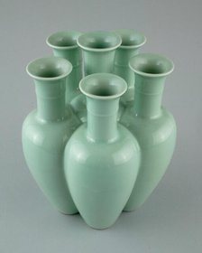 Compound Vase with Six Trumpet-Shaped Necks, Qing dynasty, Qianlong reign (1736-1795). Creator: Unknown.