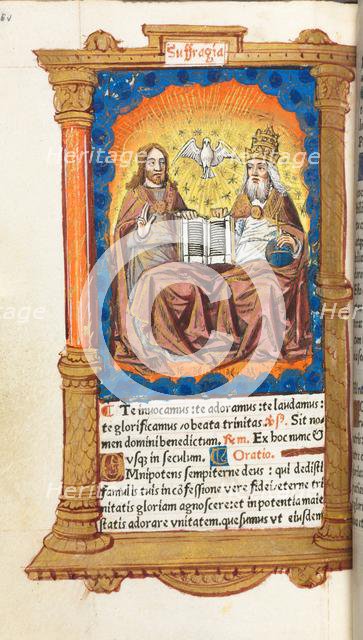 Printed Book of Hours (Use of Rome): fol. 94v, The Trinity, 1510. Creator: Guillaume Le Rouge (French, Paris, active 1493-1517).