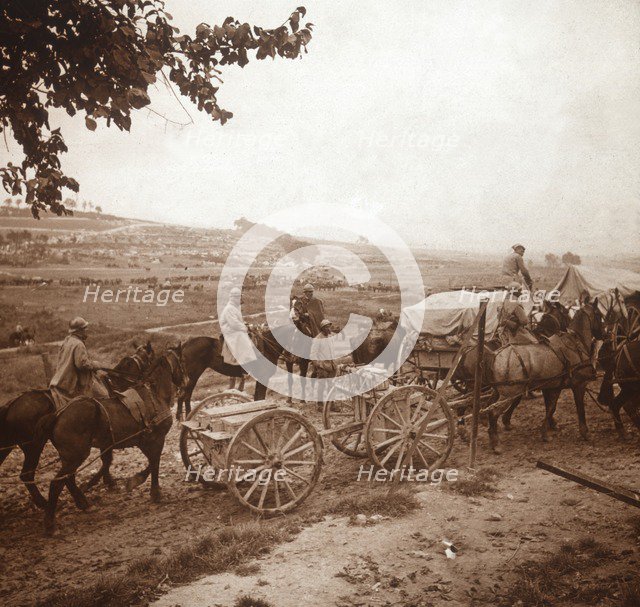 Convoy, Genicourt, northern France, 1916. Artist: Unknown.